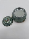 Vintage Round Metal Footed Powder Puff Music Box I m Always Chasing Rainbows