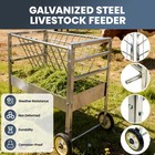2 In 1 Goat Hay Feeder 65gallon Grain   Hay Livestock Feed Trough With 2 Wheels
