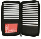 Credit Card Holder Tall Wallet Zipper New Black Leather Rare Great Gift  