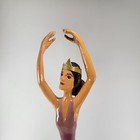Vintage Hand Carved Wooden Dancer Purple Dress 15 5  Tall Signed   Dated 9 15 97