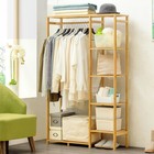 6 Tier Bamboo Garment Rack Storage Shelves Clothes Hanging Wardrobe Closet Stand