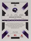 2009 Donruss Threads  55 Adrian Peterson Game Worn Used Jersey Patch  50