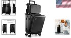 Jet Black 22-inch Spinner Carry-on Bag With Expanded Capacity   Cosmetic Case