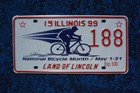 1999 Illinois National Bicycle Month License Plate