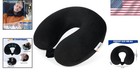 Compressible Black Travel Neck Pillow - Soft Support For Airports   Road Trips