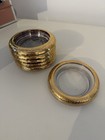Vintage Glass Coasters Gold Rim Set Of 6 Hollywood Regency Barware Drink Ware