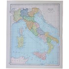 1891 Italy Map Adriatic Sea Tyrrhenian Sicily Med Antique Color Victorian Era