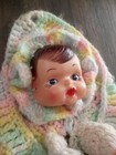 Vintage Hand Made Crochet Puppet Babydoll W  Blanket   Bottle