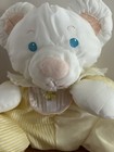 Vintage 1988   Fisher Price Puffalump Bear Yellow Stripes Rattle Bib Lovie Plush