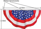  3 Pack  4x2 Ft Usa Bunting Flag Red White Blue Banner American Patriotic Us New