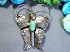 Vintage Joe Eby Turquoise Sterling Silver 2 18  Butterfly Working Pin Signed    