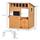 Kids Outdoor Wooden Playhouse  Garden Games Cottage  W  Door Bench Blackboard