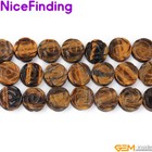 Natural Carved Agate Amazonite Flower Jasper Beads Jewelry Making 14mm 12pcs