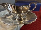 Vintage Gorham Heritage Silver Plate Gravy Sauce Boat   Tray Yh-17-1 W box