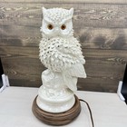 1980s Vintage Atlantic Mold Large 13    Ceramic Owl Decor Lamp Night Light