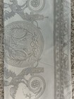 Gray White Floral Scroll Jacquard Rectangular Tablecloth 64x118 With 12 Napkins