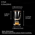 6 Pack 10ml  0 33 Oz  Shot Glasses  Crystal Shot Glass Set Decorated With 24k   