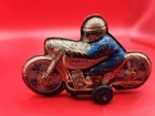 Vintage Tin Friction Police Motorcycle Toy Made In Japan 4    Read