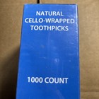 Toothpicks Cello-wrapped Round Wooden  1000   Free Shipping   