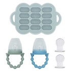 Silicone Baby Food Feeder Set - 2 Pacifiers   Freezer Tray - Bpa-free  Teething