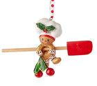 Kurt Adler Set Of 3 Gingerbread Bakers W baking Tool Xmas Ornaments H5024
