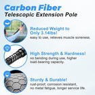 4 7-24ft Carbon Fiber Telescopic Extension Pole With Car Wash Brush Head