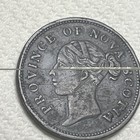 1840 Canada Nova Scotia penny Token axf victoria thistle br 873  Engrailed Edge
