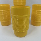 Rubbermaid Yellow Ribbed Plastic Tumblers Cups Retro Set Of 4 Vintage