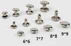 100 Sets 9mm Silver Stainless Steel Leather Rivets Double Cap Rivets Studs Fa   