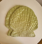 Rare Vintage  Mcm Table Placemats Retro Satin Mermaidcore Ocean Sea Shell Decor