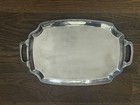Vintage Serving Tray With Handles- Silver Plate  Rectangular