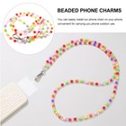 Beaded Phone Lanyard Strap Beaded Phone Charm Chain Kawaii Bracelet Keychain