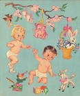 Vintge 1959 4 Baby Doll Paper Doll Lasr Reproductin uncut Best Lo Price No1 Selr