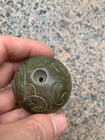 Excellent Large Chinese Old Turquoise Hand Carved  dragon  Ball Bead