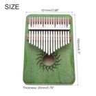  17 Keys Thumb Piano  Green Mini Portable Finger Piano Maple Wood Sun Pattern 