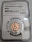 Encased - 1955 D - Lucky Wheat Cent - Ngc - Graded Ms66