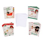 32 Christmas Card Pack With Envelopes Pets Lap Toy Adorable Dogs Sleigh Hats 5
