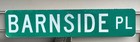 Barnside Pl  Road Sign Metal Reflective Green  white 42  X 9  One Sided