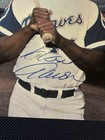 Hank Aaron Autographed Atlanta Braves 3x5 Team Photo Vintage Early 1970s Clean