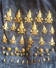 Wwii Italian Fire Brigade Vvff Brass Cap Badges   Buttons Giant Lot Estate Find 