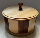 Vintage Handmade Turned Inlaid Wooden Multifunctional Keepsake Round Box Lid 9 