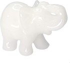 White Jade Elephant Gemstone Figurines Hand Carved Pocket Statue Healing    