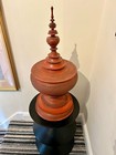 Rare Antique Burmese Lacquered Bamboo Offering Vessel