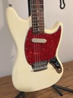 1968 Fender Music Master Ii Vintage Guitar W case Olympic White Short Scale Neck