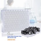 100pcs 10ml Clear Glass Vials With Screw Caps Small Liquid Sample Vial Leakproof