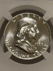 1953 Proof Franklin Silver Half Dollar Ngc Pf64