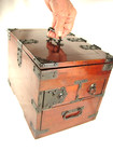 Antique Japanese Meiji Era 1877 Chestnut Wood Suzuribako Calligraphy Tansu Chest