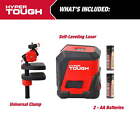 New 30-ft Cross Line Laser Level Red Beam Self-leveling Tools With Clamp  43080