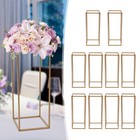 23 6in Elegant Gold Metal Flower Stand - Set Of 10 For Weddings   Events Decor