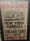 1932 Vintage World Series Poster New York Yankees Vs  Chicago Cubs Poster Only